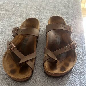 Birkenstock Dark Brown Cross-Strap Sandals